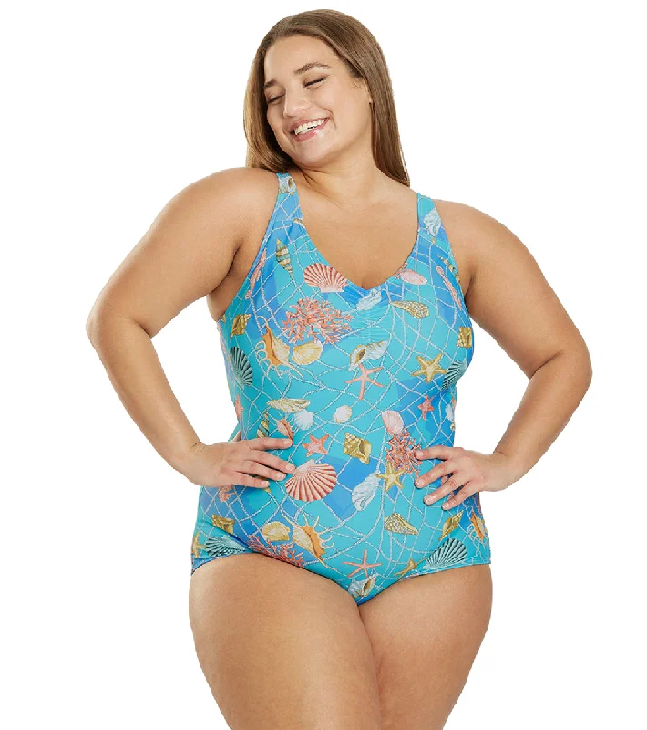 Sporti Plus Size Caribbean Sea Conservative Printed Girl Leg One Piece Swimsuit Caribbean Sea Elegant Swimsuit Bottoms Sporti Plus Size Caribbean Sea Conservative Printed Girl Leg One Piece Swimsuit Caribbean Sea Elegant Swimsuit Bottoms