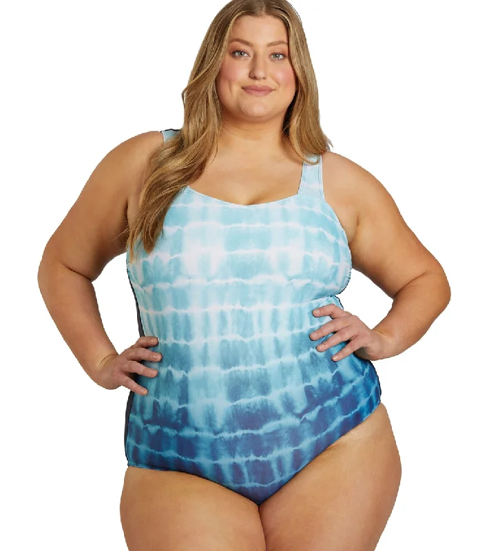 Sporti Plus Size Shibori Moderate Printed Ombre Sweetheart One Piece Swimsuit Luxury Swimsuit Style Sporti Plus Size Shibori Moderate Printed Ombre Sweetheart One Piece Swimsuit Luxury Swimsuit Style