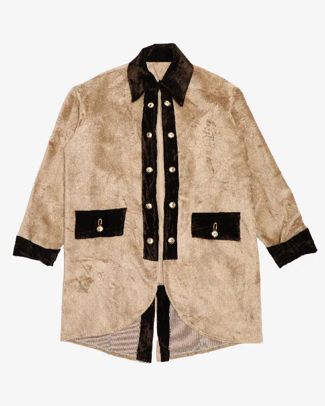 1970s Beige And Brown Jacket Over-Shirt One-Shoulder Jacket Off-the-Shoulder Jacket Asymmetrical Jacket 1970s Beige And Brown Jacket Over-Shirt One-Shoulder Jacket Off-the-Shoulder Jacket Asymmetrical Jacket