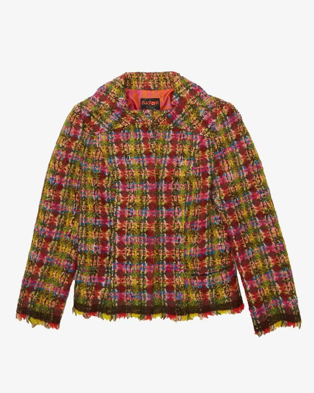 Bazar Christian Lacroix Tweed Style Blazer Jacket - S Insulated Jacket Fitted Jacket Loose Jacket