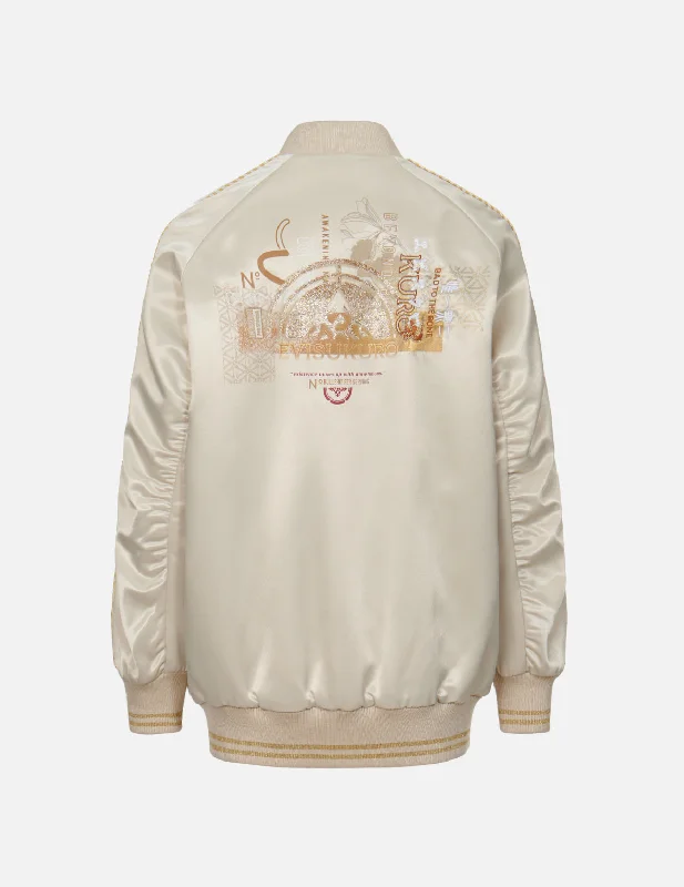 Kamon Glitter Print Oversize Padded Souvenir Jacket Satin Jacket Silk Jacket Chiffon Jacket Kamon Glitter Print Oversize Padded Souvenir Jacket Satin Jacket Silk Jacket Chiffon Jacket