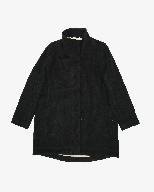 Pendleton Grey Wool Jacket Overcoat - M / L Zippered Front Buttoned Front Snap Front Pendleton Grey Wool Jacket Overcoat - M / L Zippered Front Buttoned Front Snap Front