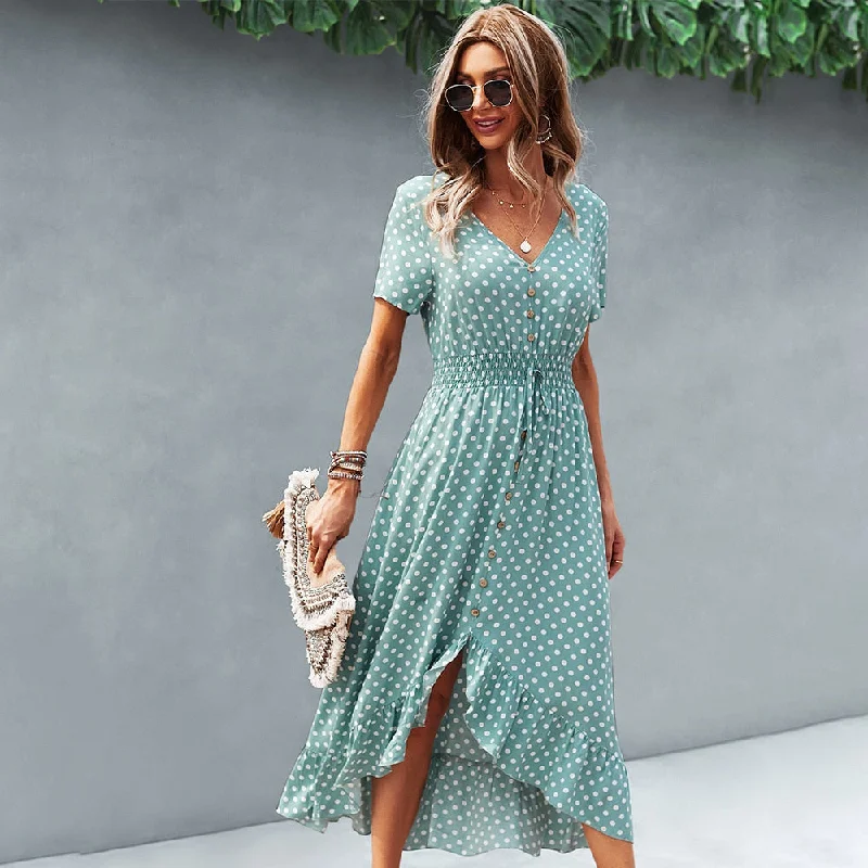 Amy Fashion - Fashion Elegant Long Casual Single-Breasted Dress