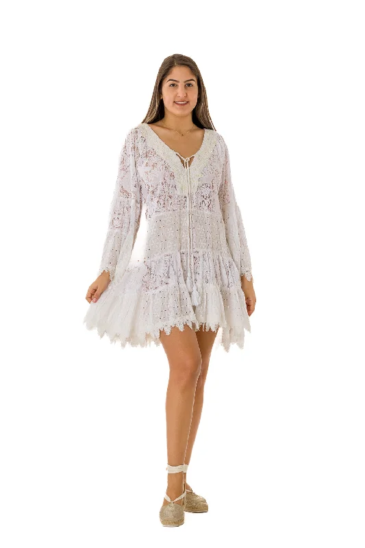 CS-145 Beautiful Withe lace Dress