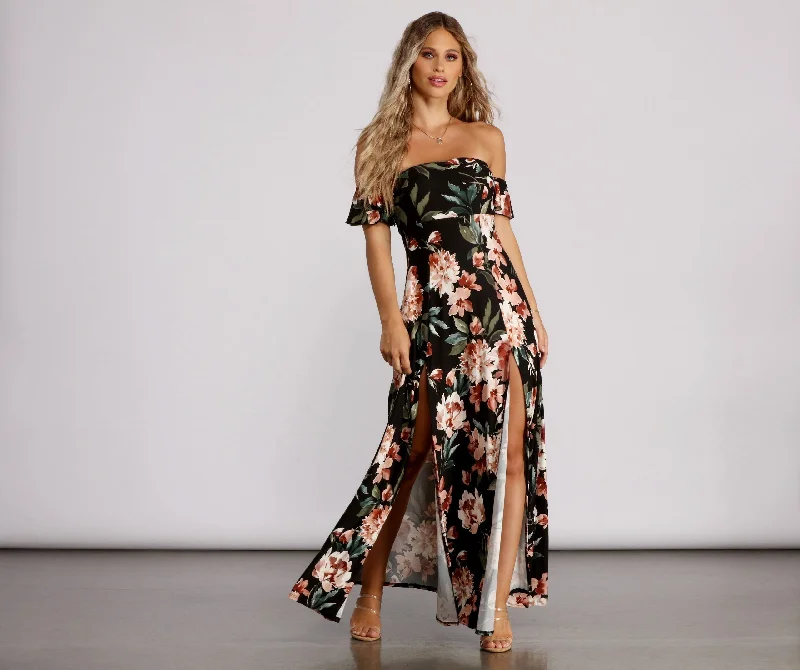 Stuck on Stylish Floral Maxi Dress Classic Black Maxi Dress