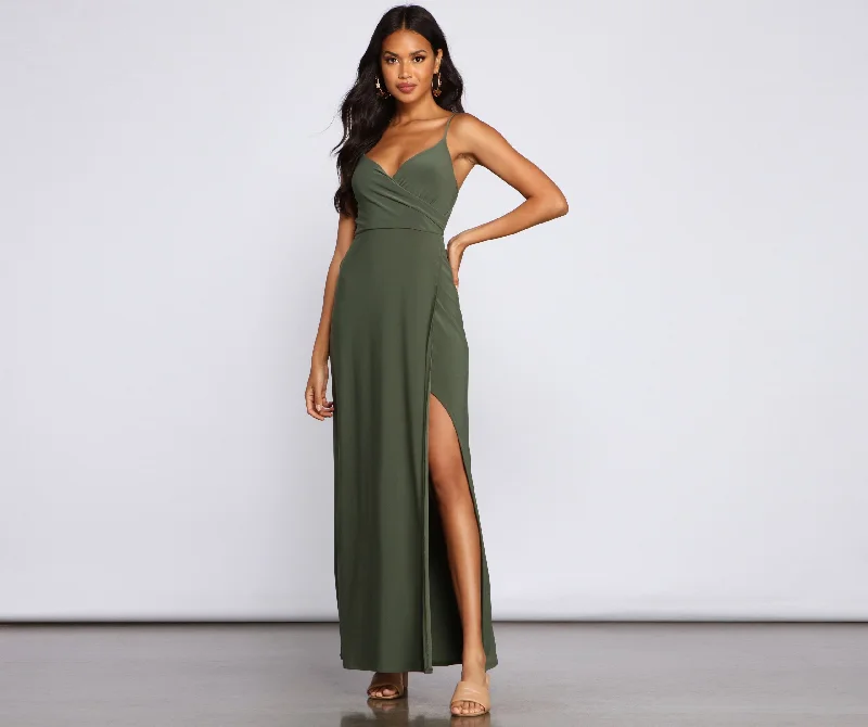 Major Appeal High Charming Slit Maxi Dress Fashionable High-Low Maxi Dress