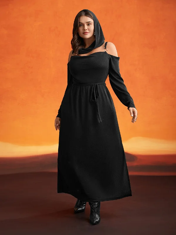 Obsidian Side Slit Accents Maxi Dress Cozy Knitted Maxi Dress