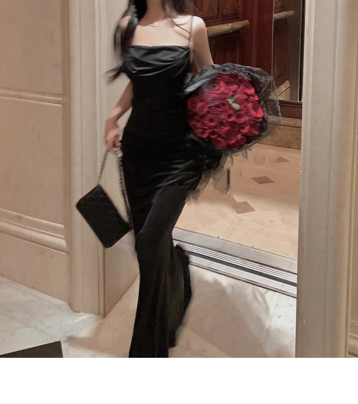 DressBetty - 2024 Elegant Sexy Mermaid Summer Strap Evening Maxi Dress Trendy V-Neck Maxi Dress