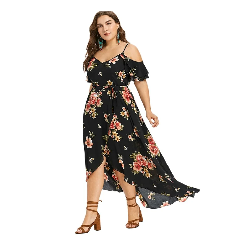 Floral Print Maxi Dress Trendy Floral Print Maxi Dress