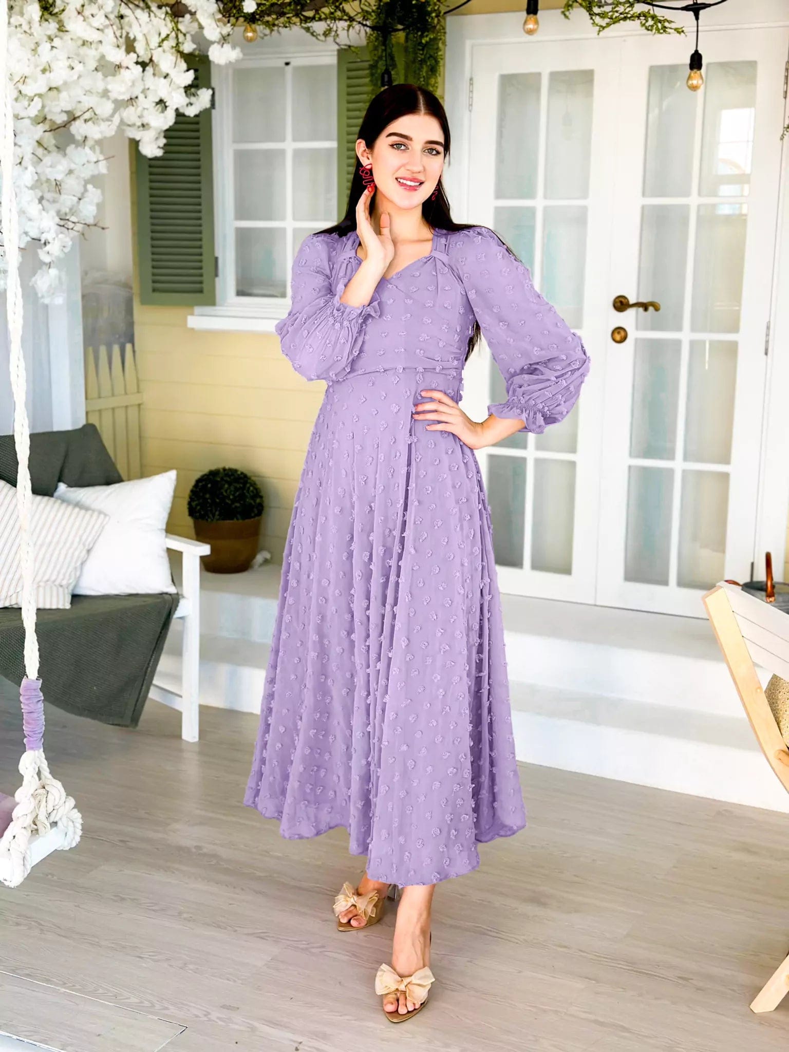 Glacial Texture Dress - Lilac