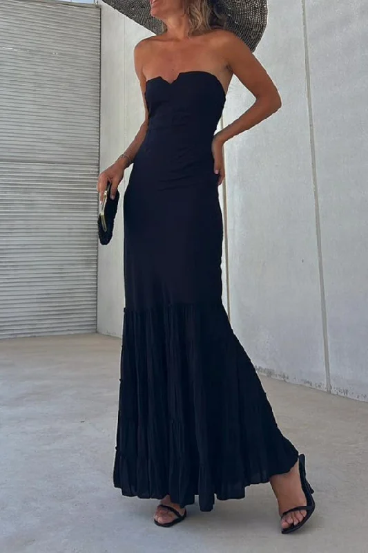 Hello Weekend Off Shoulder Back Smocked Tiered Maxi Dress Cozy Wrap Maxi Dress