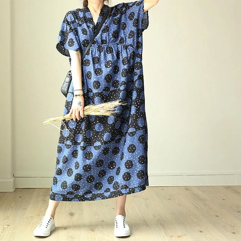 Organic cotton tunic pattern Organic Vintage Black Wave Point Women's Dress