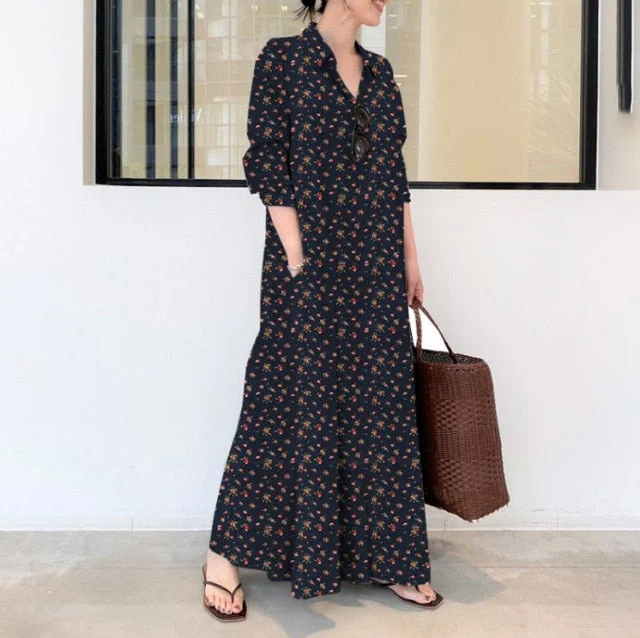 Amy Fashion - Plus Size Cotton Linen Dresses