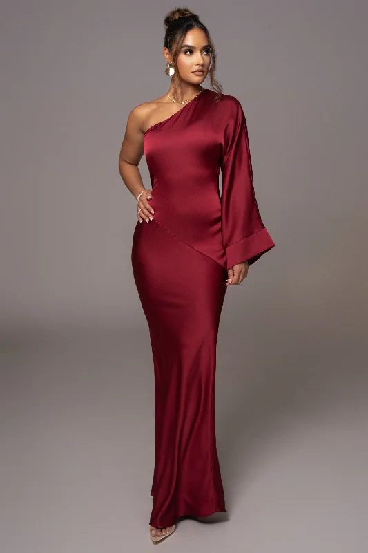 Red Femme Drape Maxi Dress Elegant Sleeveless Maxi Dress