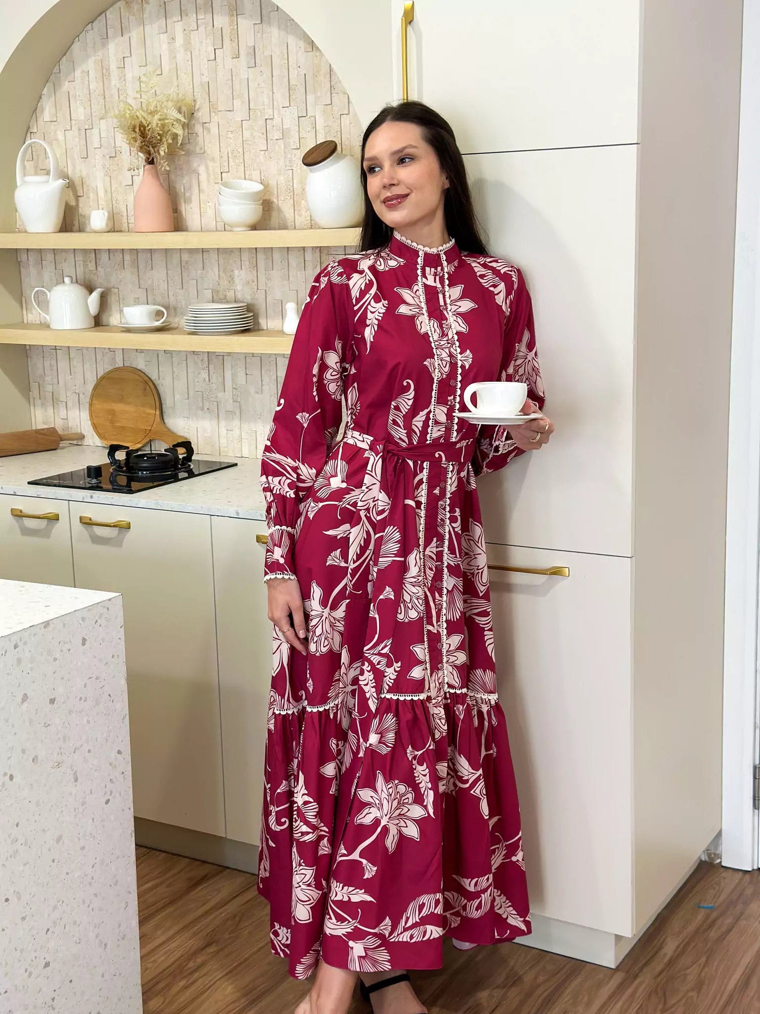 Reinette Long Plum Dress
