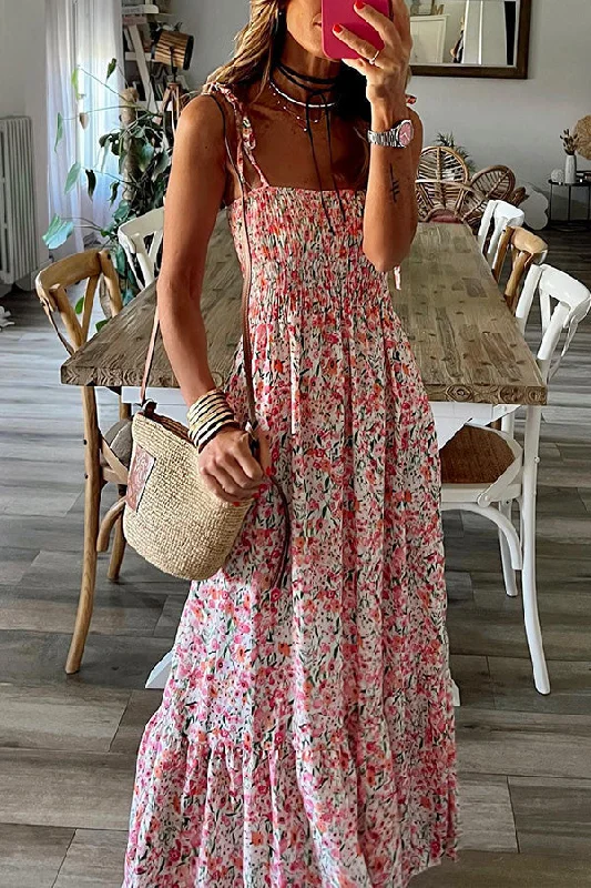 Rubie Satin Printed Strapless Elastic Back Band Maxi Dress Classic V-Neck Maxi Dress Rubie Satin Printed Strapless Elastic Back Band Maxi Dress Classic V-Neck Maxi Dress