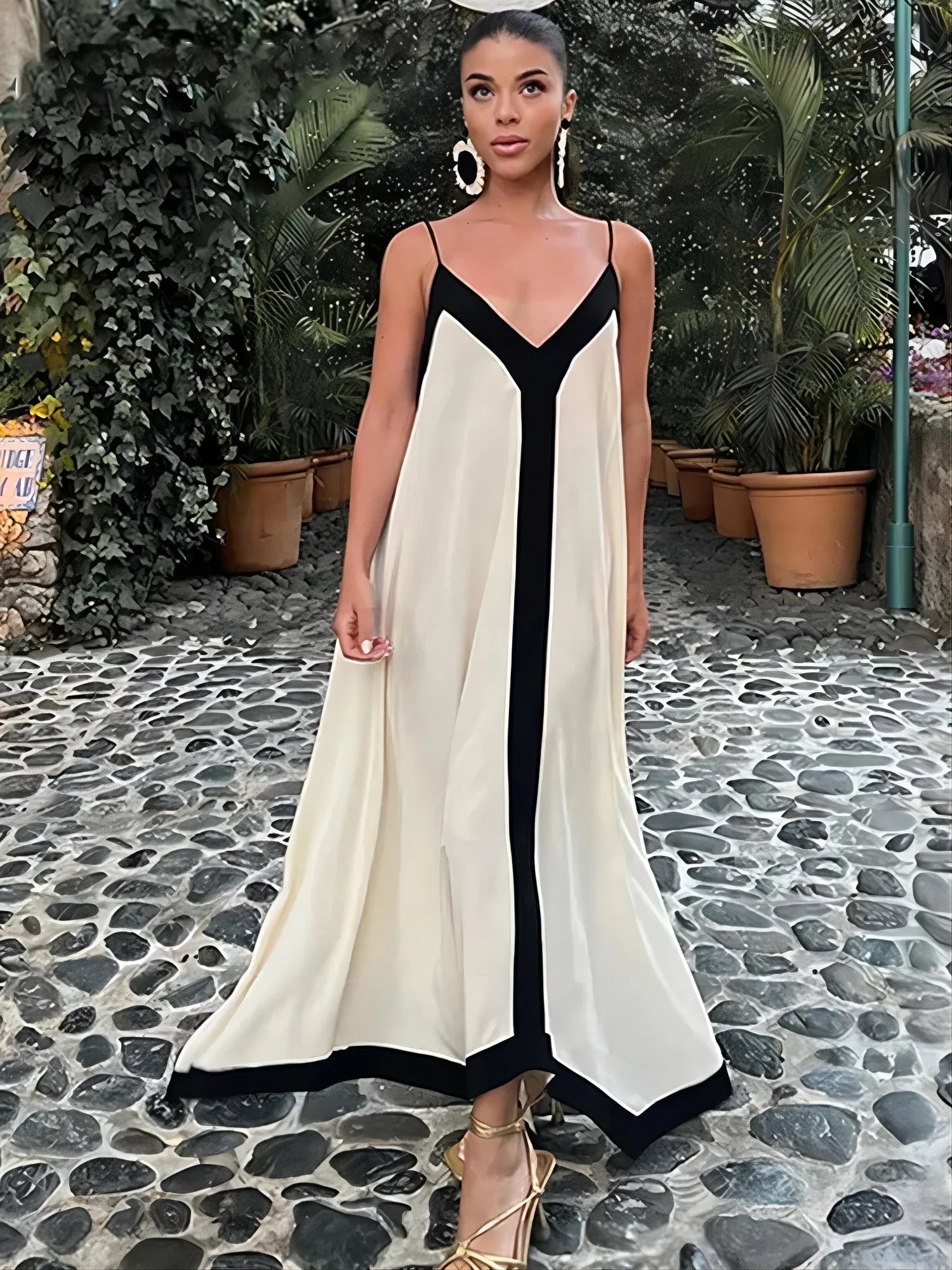 DressBetty - 2024 Sexy Backless V-neck Summer Beach Vacation Maxi Dress Elegant Maxi Dress with Lace DressBetty - 2024 Sexy Backless V-neck Summer Beach Vacation Maxi Dress Elegant Maxi Dress with Lace