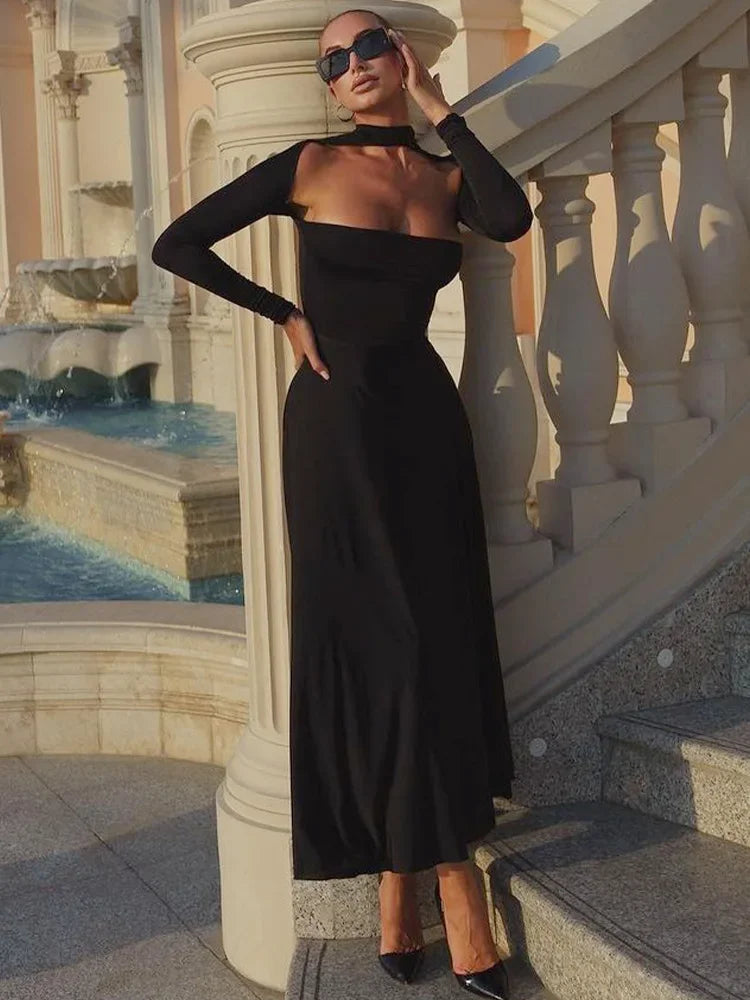 DressBetty - 2024 Sexy Cut Out Solid Elegant Women's Night Club Maxi Dress Trendy Floral Print Maxi Dress DressBetty - 2024 Sexy Cut Out Solid Elegant Women's Night Club Maxi Dress Trendy Floral Print Maxi Dress