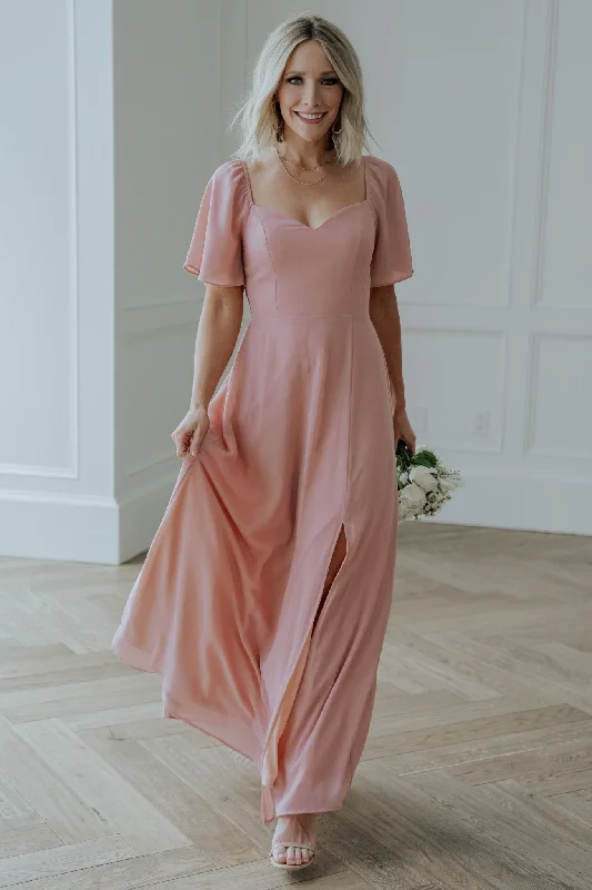 Sierra Sweetheart Maxi Dress | Blush Elegant Velvet Maxi Dress