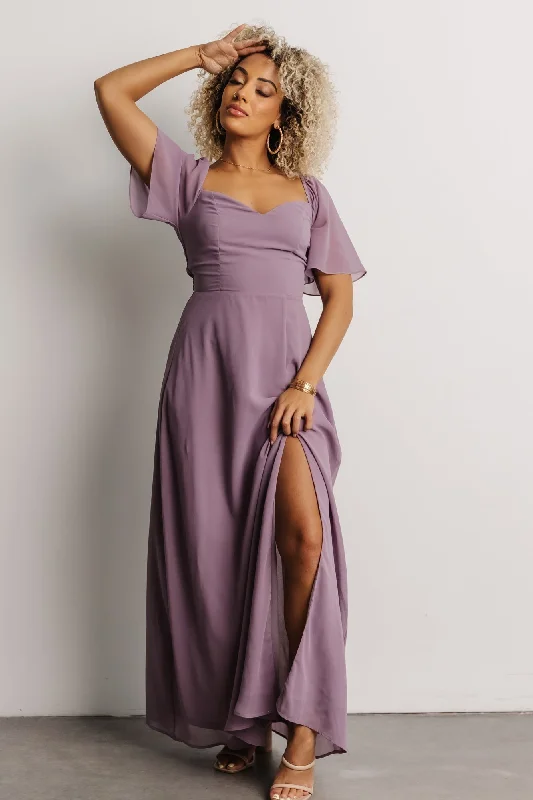 Sierra Sweetheart Maxi Dress | Lilac Elegant Maxi Dress with Slit