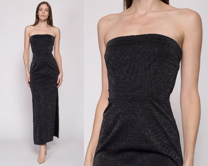 Small 90s Slinky Strapless Sparkle Gown