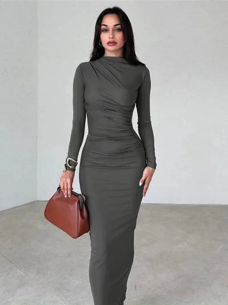 DressBetty - 2024 Streetwear Spring Office Lady Solid Tunics Bodycon Party Maxi Dress Comfortable Casual Maxi Dress DressBetty - 2024 Streetwear Spring Office Lady Solid Tunics Bodycon Party Maxi Dress Comfortable Casual Maxi Dress