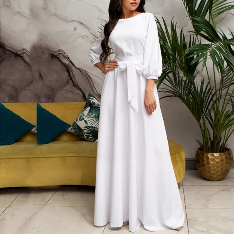 Amy Fashion - Lantern Sleeve Elegant Bandage Dress