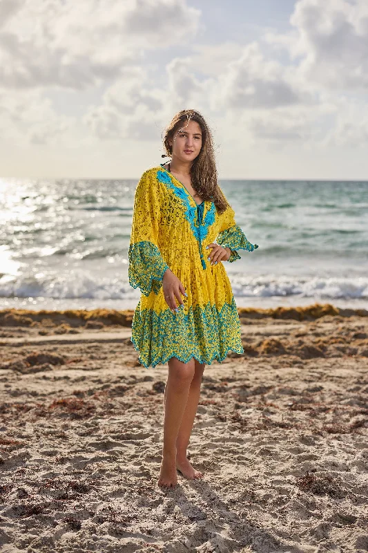 CH-19 Yellow Lace Dress New Arrival 2023 collection
