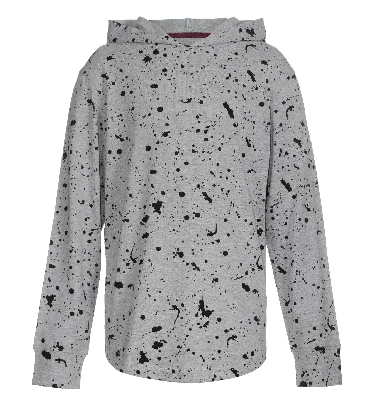 Big Boys Tuscan Splatter Print Long Sleeve Jersey Knit Hoodie Hoodie with Lining Warm Insulated