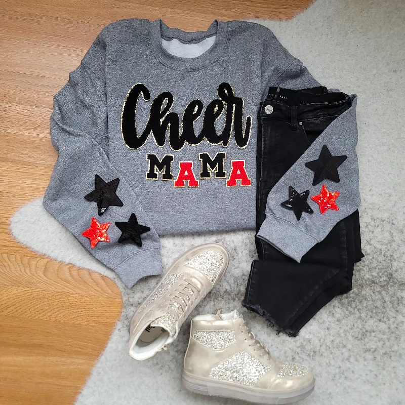 Hazel Blues® |  Cheer Mama Chenille Sweatshirt Hoodie with High-Low Hem Asymmetrical Trendy