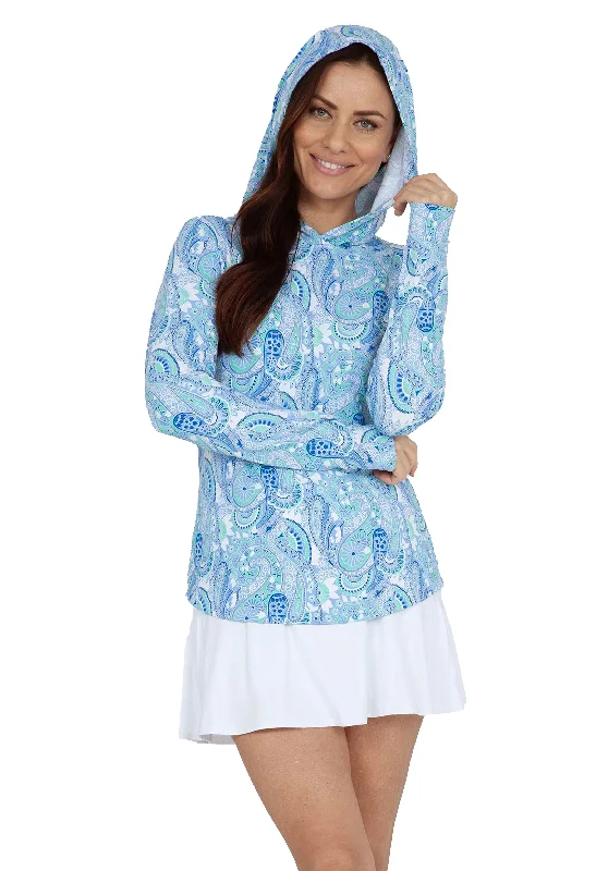 Gloria Print Long Sleeve Hoody – 16869 Hoodie with Puffed Sleeves Voluminous Trendy