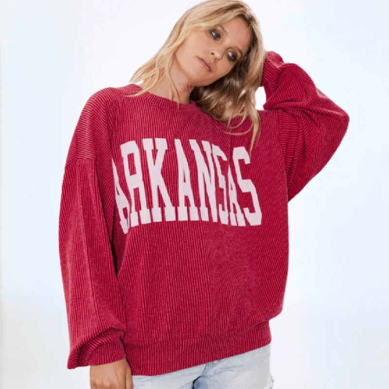 Graphic "ARKANSAS" Oversized Sweatshirt Made in USA Hoodie with Zipper Versatile Modern