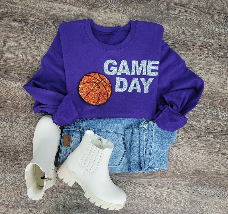 Hazel Blues® |  Game Day Rhinestones Patch Sweatshirt Hoodie with Batwing Sleeves Loose Dramatic