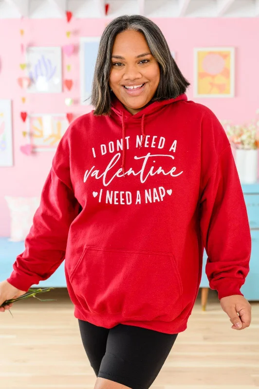 Hazel Blues® | I Don't Need A Valentine Hoodie Hoodie with Slit Hem Functional Movement