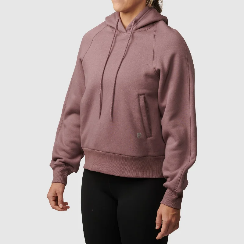 In Your Element Fleece Lined Hoodie (Twilight Mauve) Hoodie with Belted Waist Structured Tailored