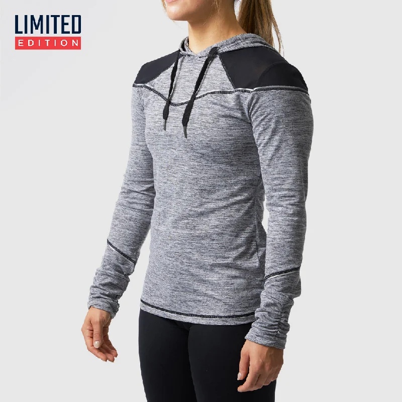 Quick Run Athleisure Hoodie (Heather Grey) Hoodie Dress Longline Feminine