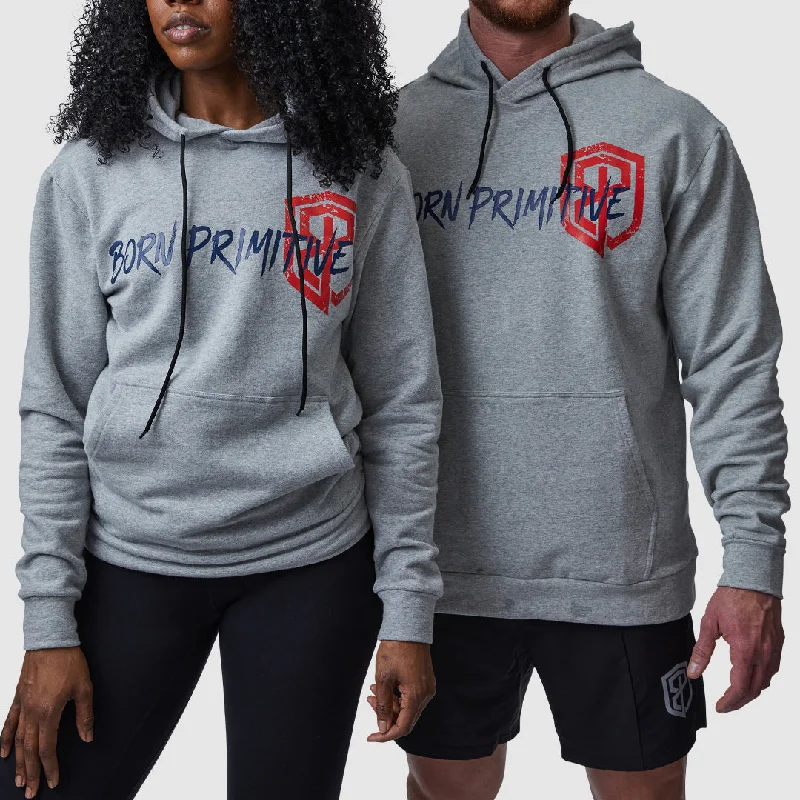 Unmatched Unisex Hoodie (Brand Strength-Heather Grey) Hoodie with Slim Fit Tailored Modern