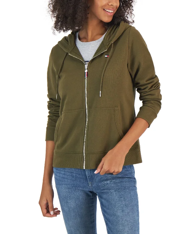 Women's Full-Zip Long Sleeve Hoodie Hoodie with Slim Fit Tailored Modern