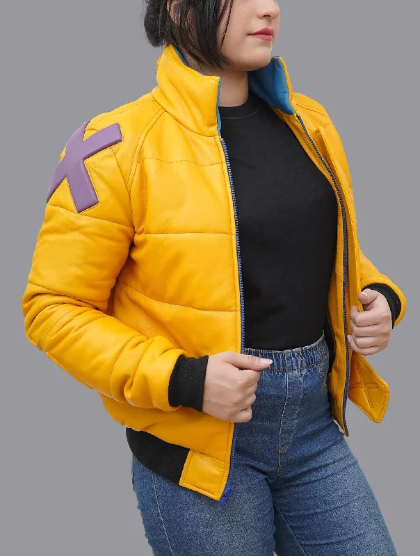 Agent Killjoy Yellow Costume Leather Jacket Fleece Jacket Down Jacket Feather Jacket