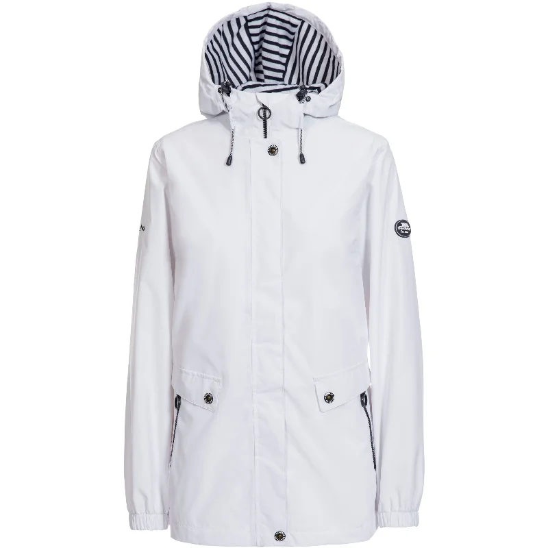 Flourish Womens Unpadded Waterproof Jacket in White Cardigan Sweater Pullover