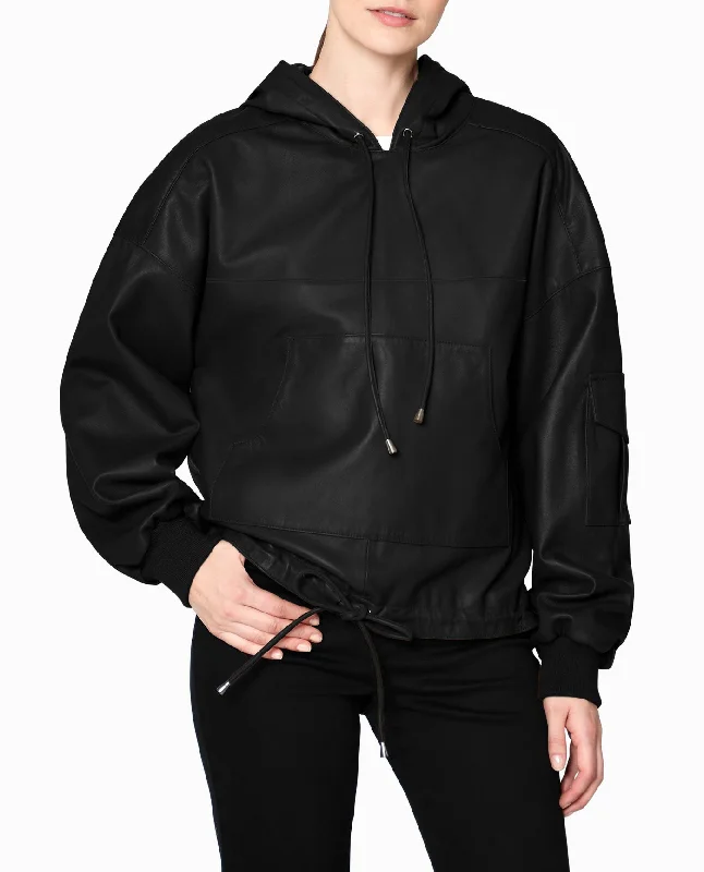 Nicole Miller Leather Space Hoodie Hoodie with Reflective Safety Nightwear