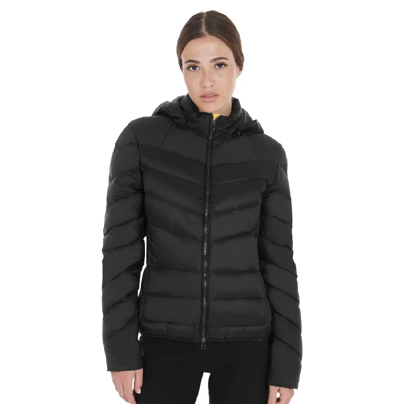 Nylon Lakke'+Stretch Woman Jacket With Removible H - Black Wool Jacket Cashmere Jacket Tweed Jacket