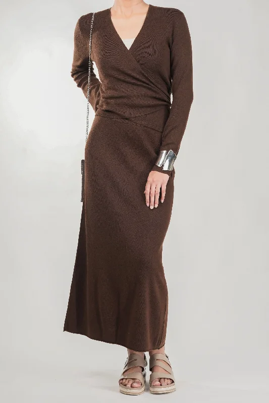 Cocoa Knit Wrap Skirt Co Ord lightweight skirt design