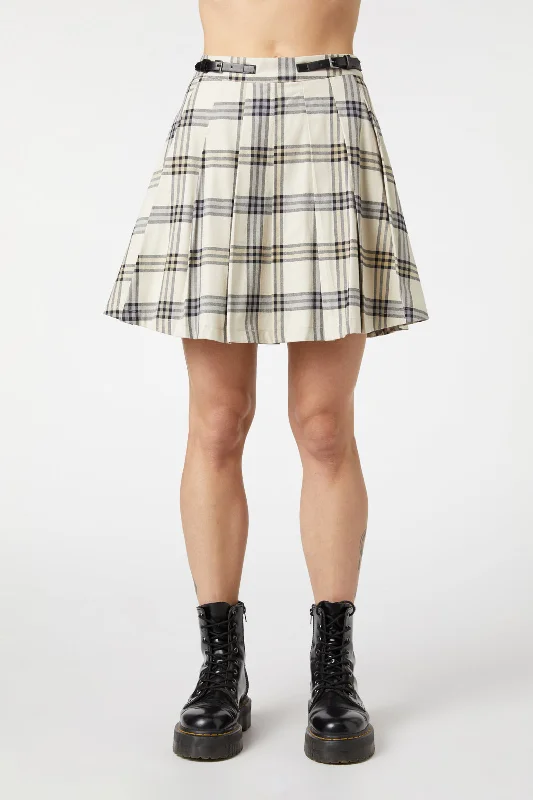 Crescent Tartan Pleated Skirt a-line skirt cut