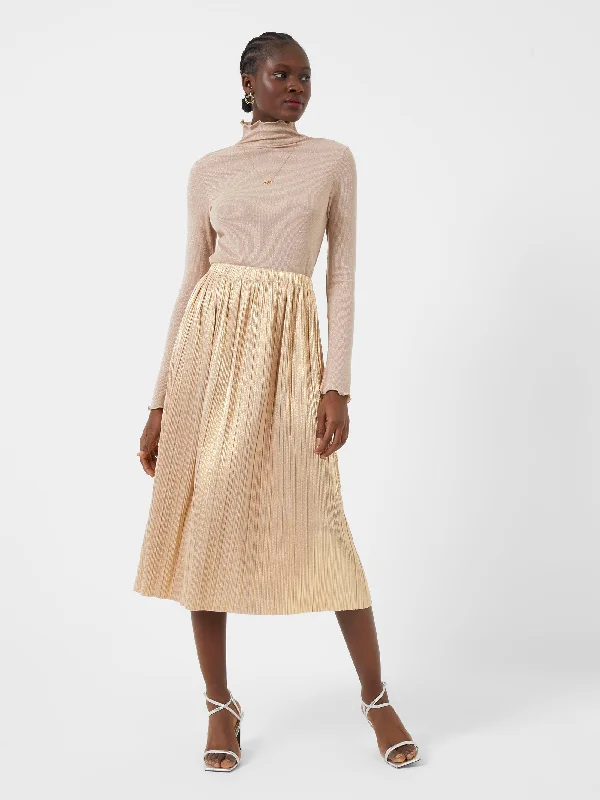 Sky Jersey Shimmer Midi Skirt linen skirt breathable