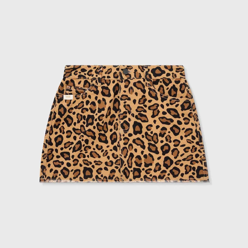 Animal Print Skirt - Leopard tiered skirt playful