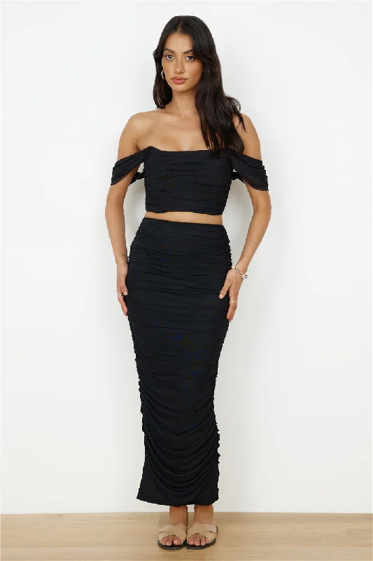 Dance Darling Maxi Skirt Black velvet skirt luxurious