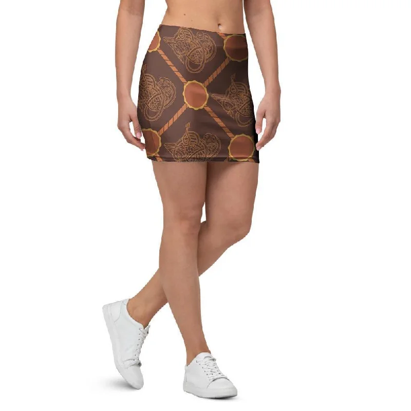 Ethnic Celtic Viking Norse Mini Skirt silk skirt elegant