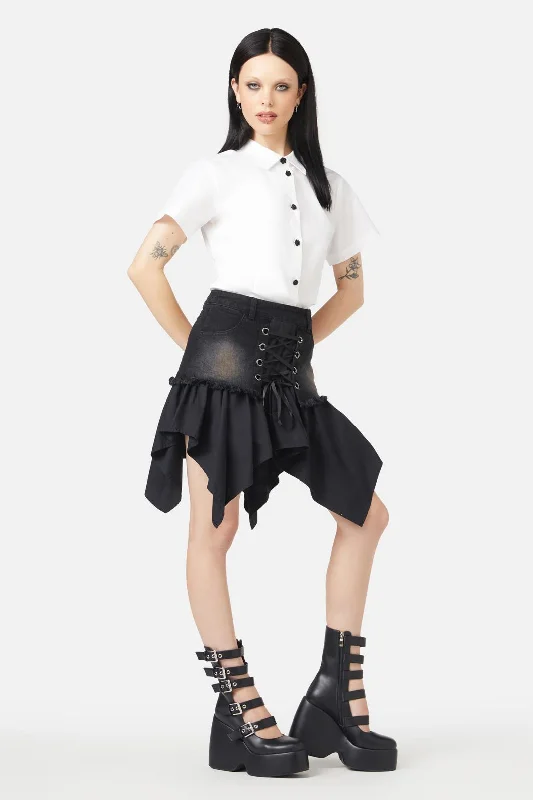 Frosty Air Jaggered Skort velvet skirt sumptuous