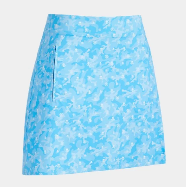 G/FORE APPAREL ICON CAMO SILKY TECH NYLON A-LINE SKORT 16" (MULTIPLE COLORS) denim skirt classic